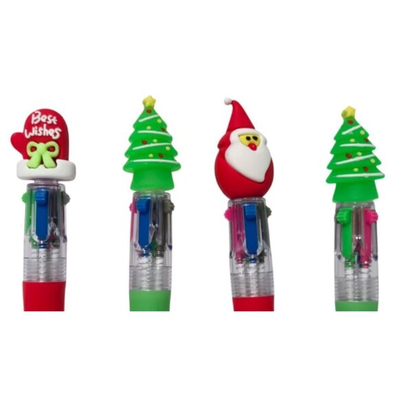 4Pc Mini 4-Color Click Switchable Christmas Ballpoint Pens(Red/Green/Blue/Pink) - Picture 3 of 6